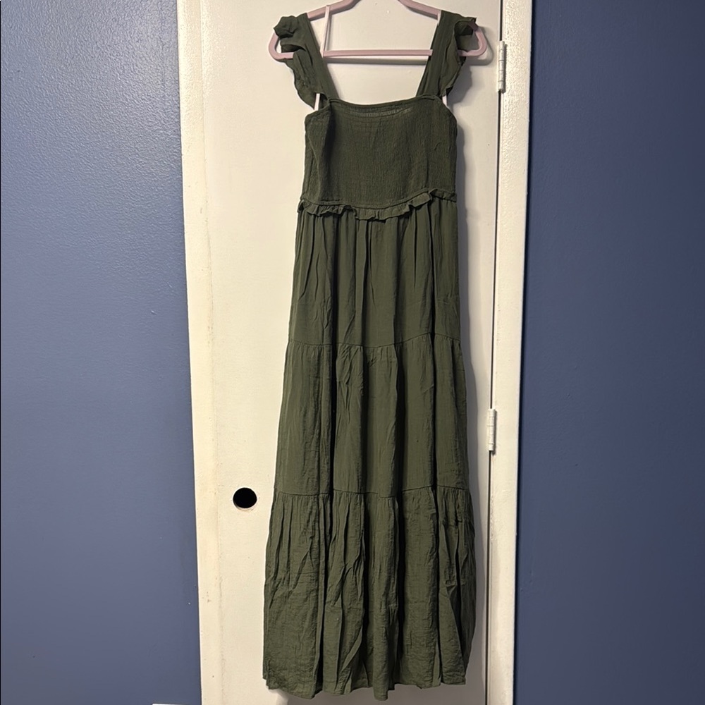 Nanette Lepore Olive Tiered Maxi Dress